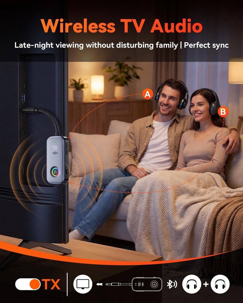 2026 Model 2-in-1 Bluetooth Transmitter Receiver, Low Latency Dual Link Audio...