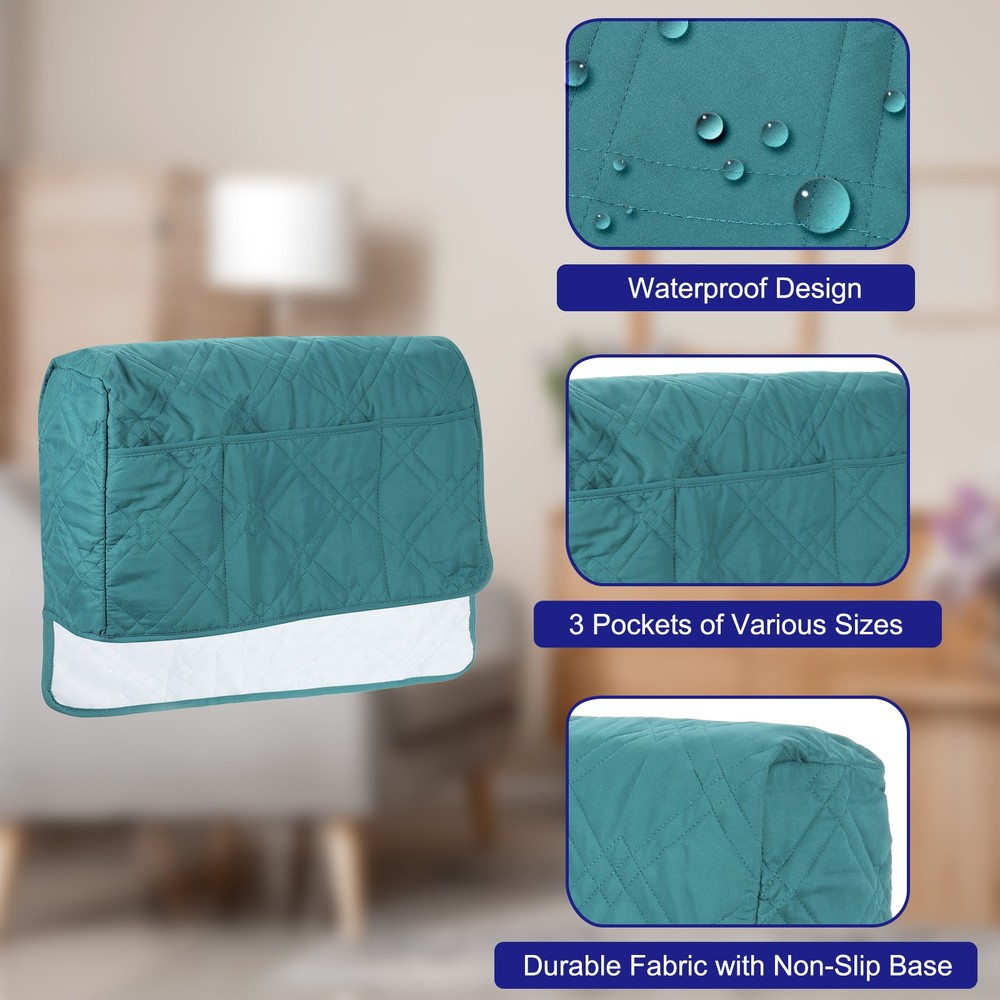 2 Pack Sofa Armrest Organizer Armchair Caddy Hanging Storage Bag Grey Blue