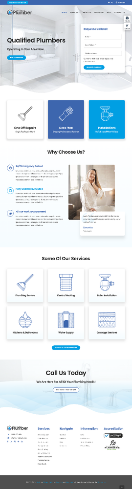 Plumber Website Design with Free VPS Web Hosting and Installation