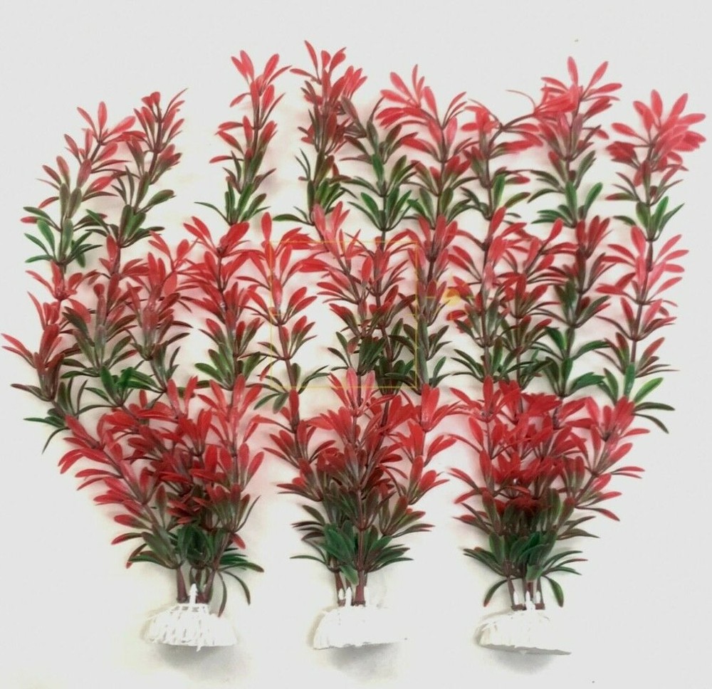 (10 Pack) 12" Artificial Aquarium Plant Plastic Decoration - Fast Shipping!