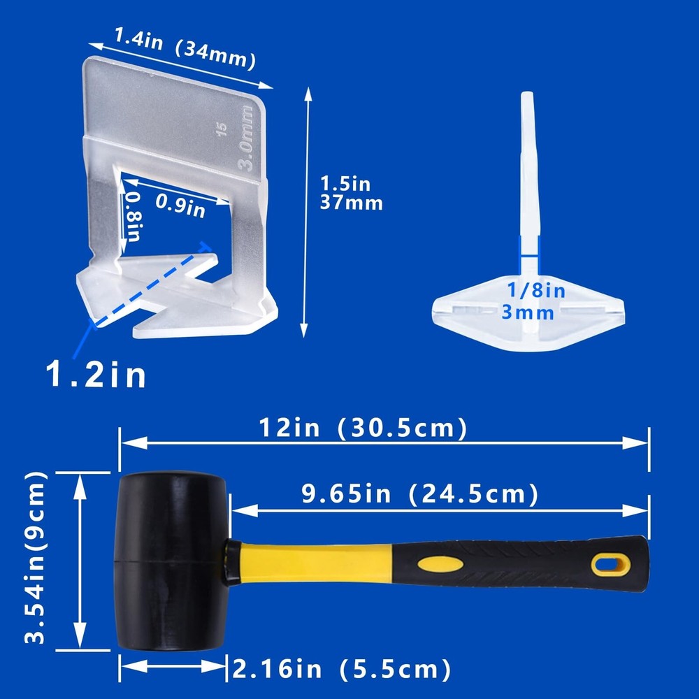 Tile Leveling System Clips Tiles Leveler Spacers Tile Clips 1/8 inch Tile Spa...