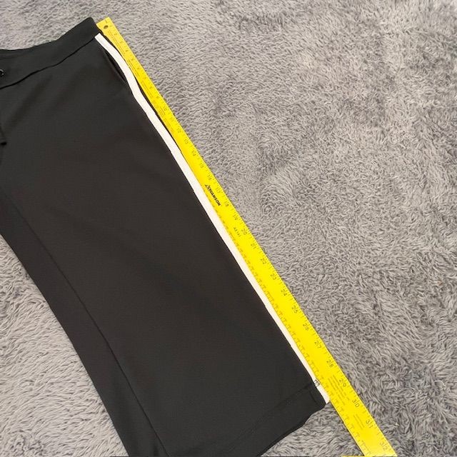 Danskin Now Pants Womens M Black White Side Stripe Athletic Capri Drawstring