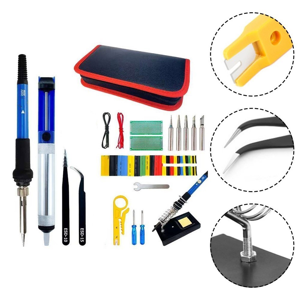 2 in 1 60W Soldering iron Tool Kit table Accessories Digital display DIY tools