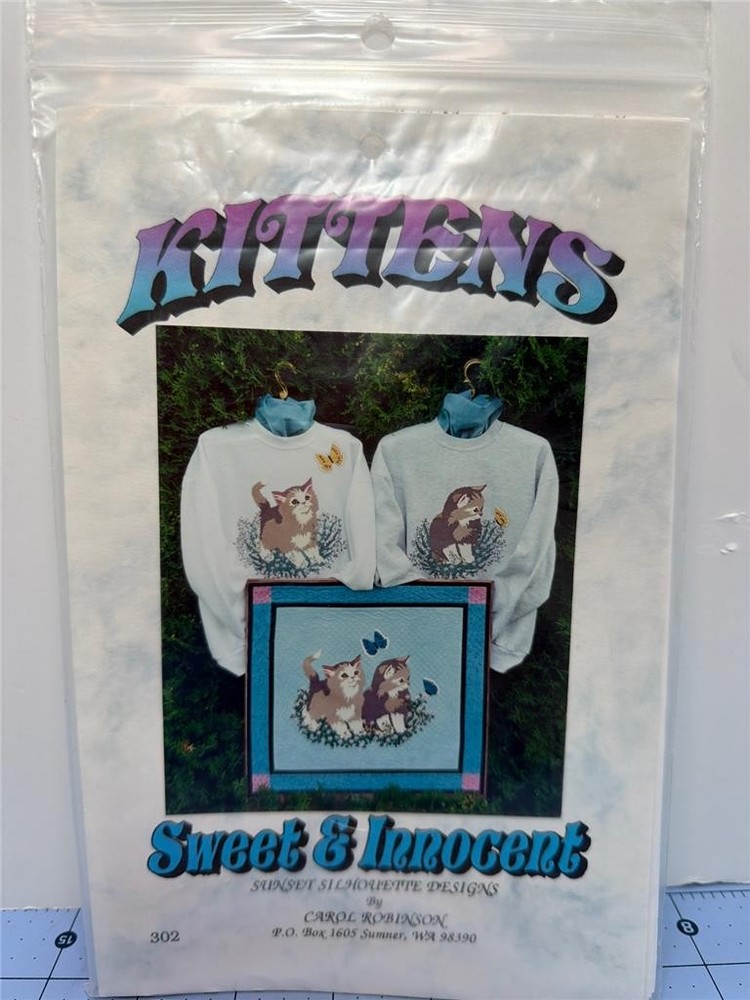 SUNSET SILHOUETTE DESIGNS Quilt Pattern KITTENS - 23" x 25"