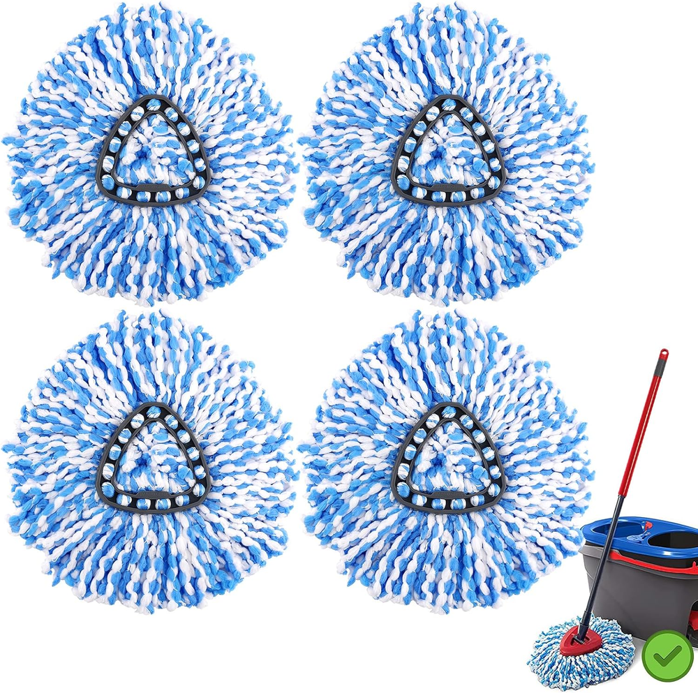 4x Replacement Microfiber Mop Head Wring Refill For O-Cedar RinseClean Spin Mop