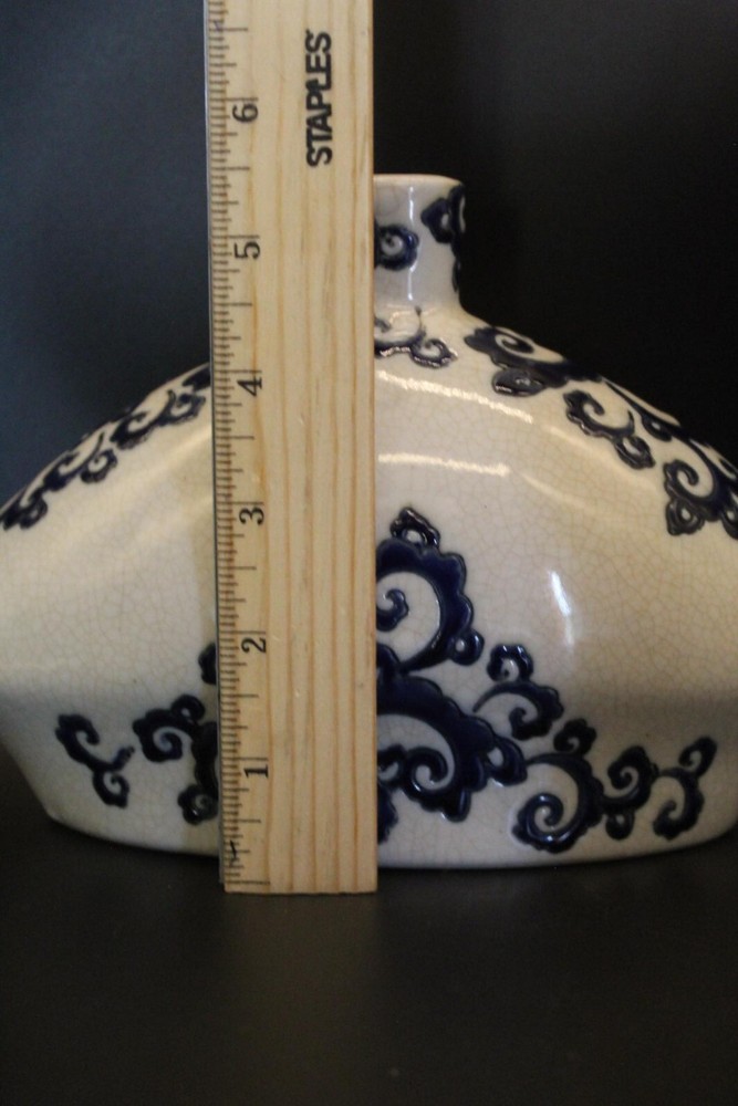 Vintage Blue And Grey Bud Vase