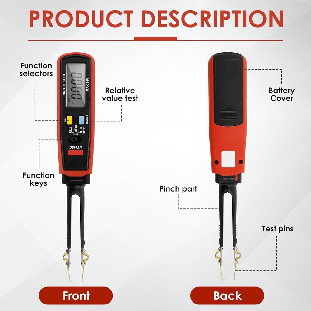 Probe Fuse Monitor Rotatable 180° Replaceable Tips & Built-in Flashlight G5D1