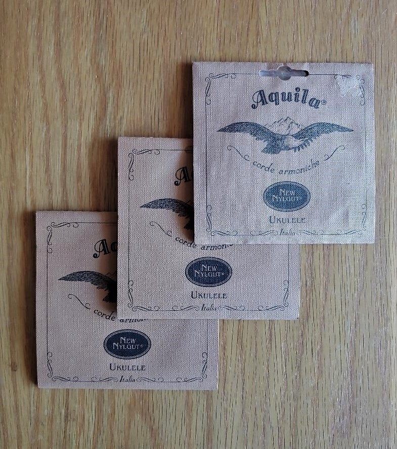 AQUILA Baritone Ukulele Strings 21U  (E B G D)  X 3 SETS