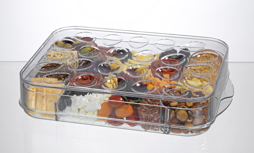 Prodyne Charcuterie & Deviled Eggs On Ice Platter 2-Piece Serveware Set