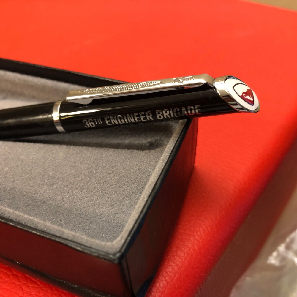 WWII 36th Engineer Brigade works in quill box