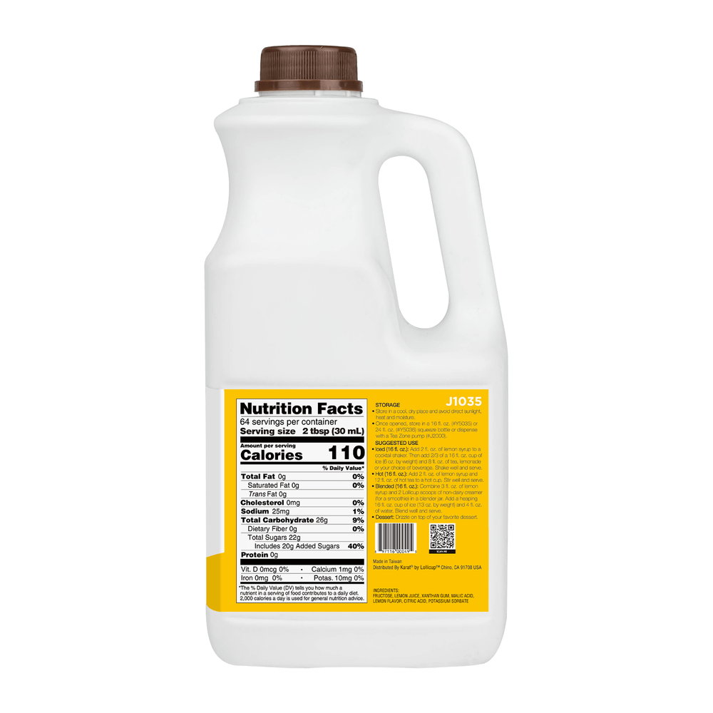 Tea Zone Lemon Syrup (64oz), J1035