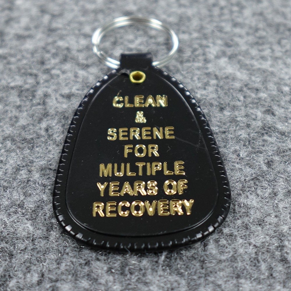 Narcotics Anonymous Key Tag Black Multiple Years Clean Time NA Keytag Keychain