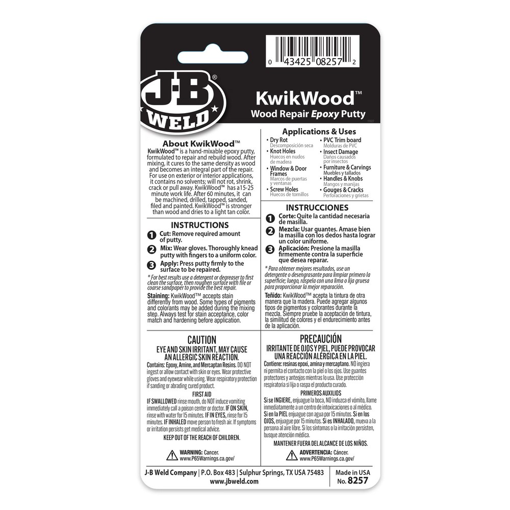1 oz KwikWood Epoxy Putty Tan