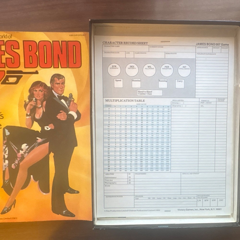 Victory Games James Bond 007 Role Playing Game Basic Set 1983