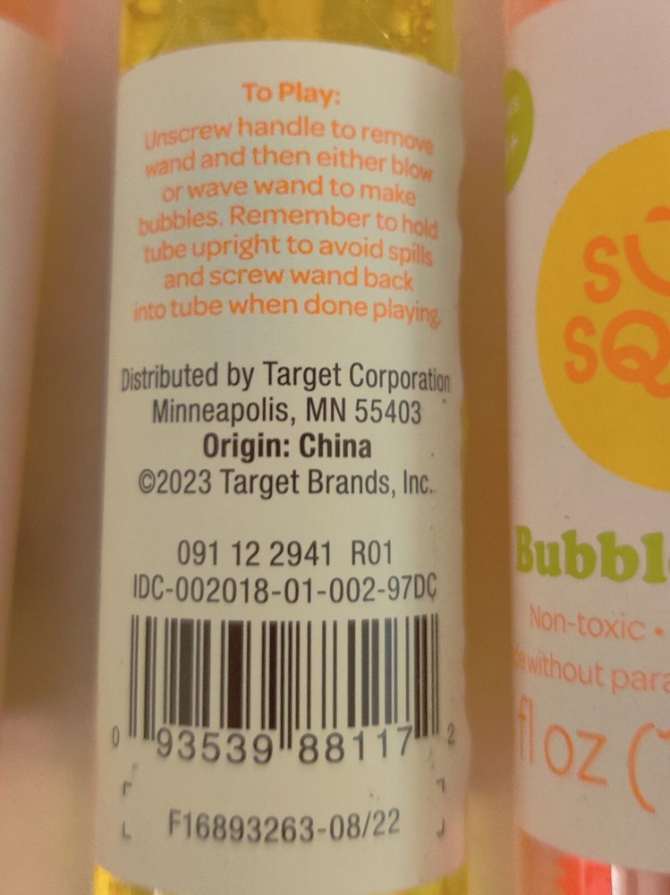 Sun Squad Bubble Wands 4 FL Oz Each