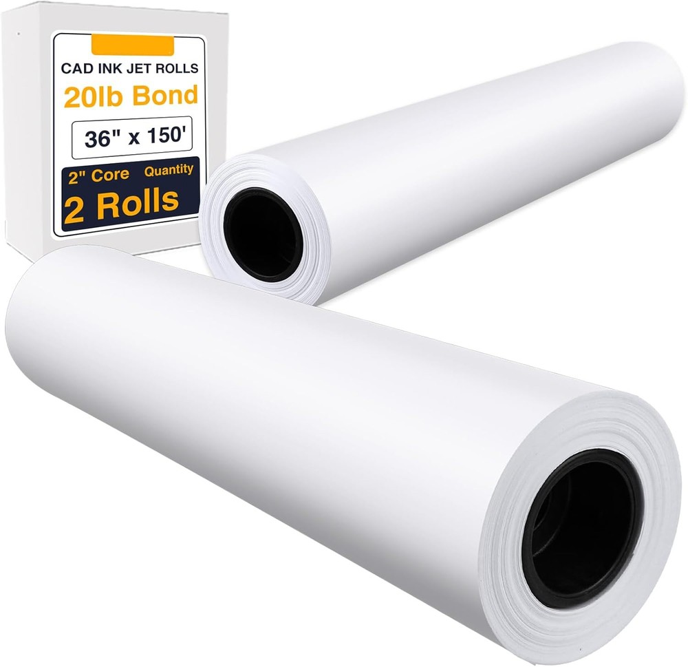 4rolls 36" x 150' 20lb Bond Plotter Paper for Wide Format Inkjet Printers US
