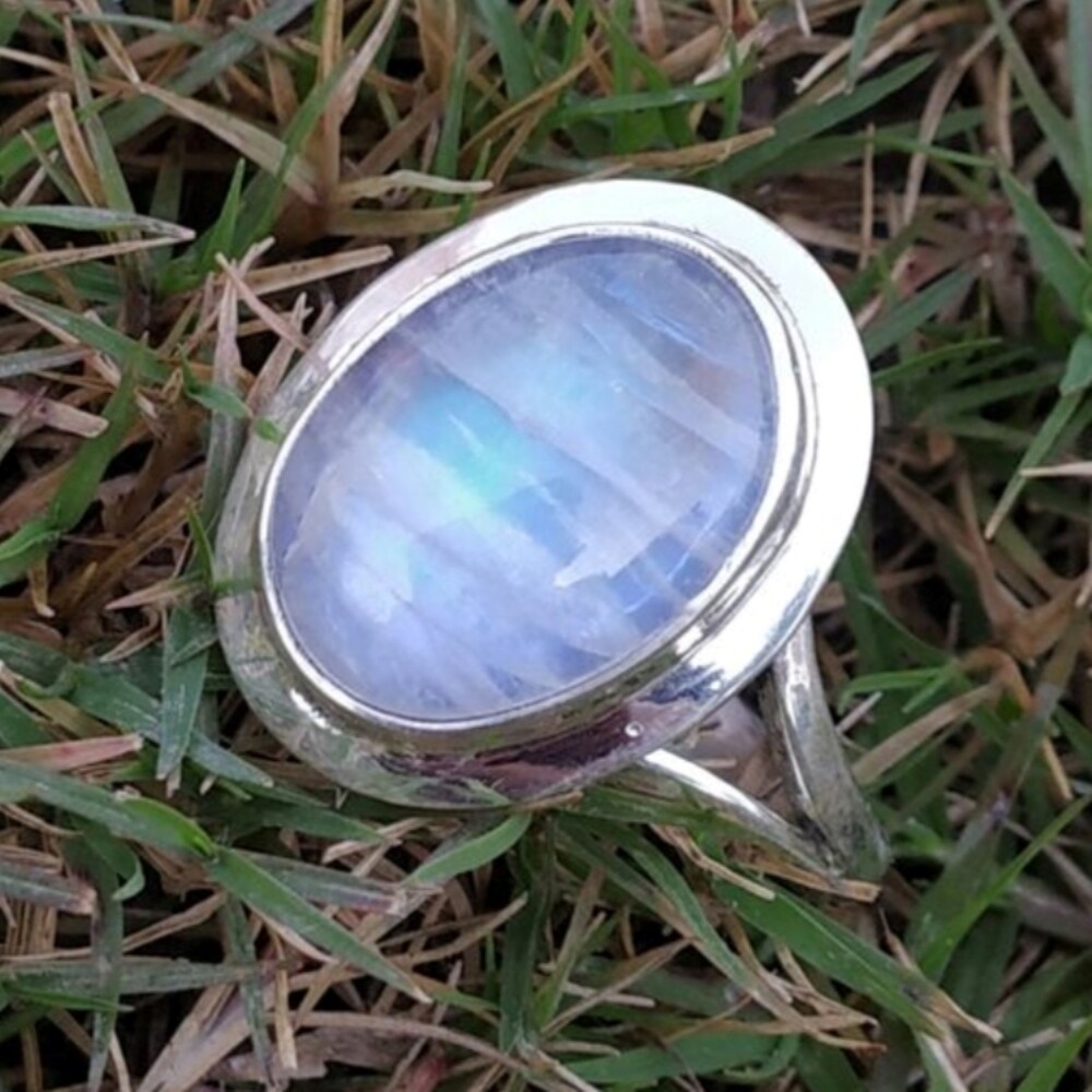 Natural Moonstone Gemstone 925 Sterling Silver Handmade Ring Gift For Him E-737