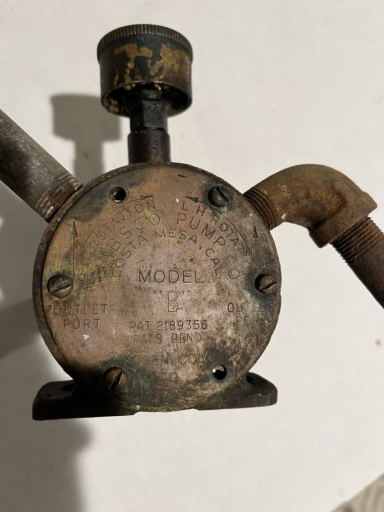 Jabsco Model “B” Brass Marine Bilge Pump. Vintage