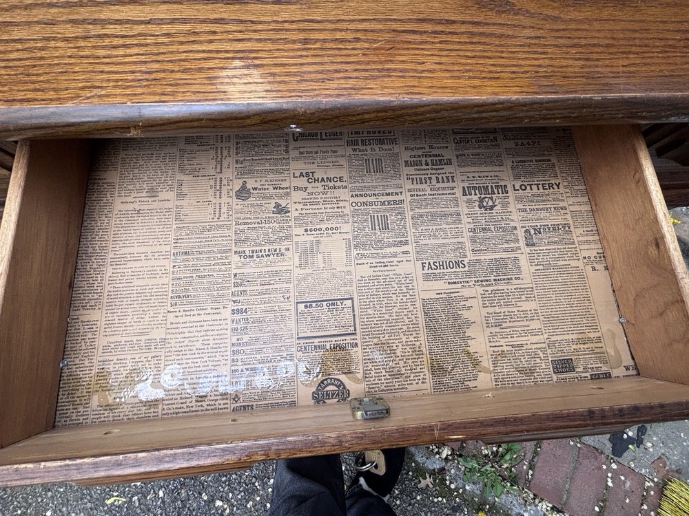 Arts & Crafts Solid Oak Roll Top Desk