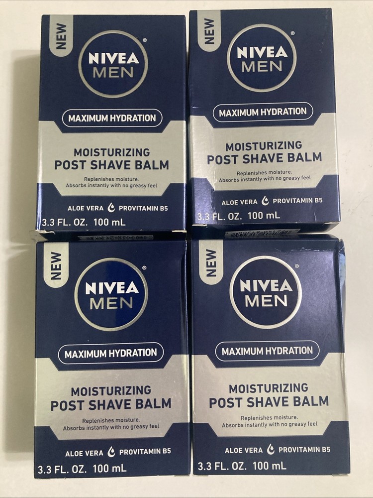 4 PACK NIVEA Men Maximum Hydration Moisturizing Post Shave Balm - 3.3 oz