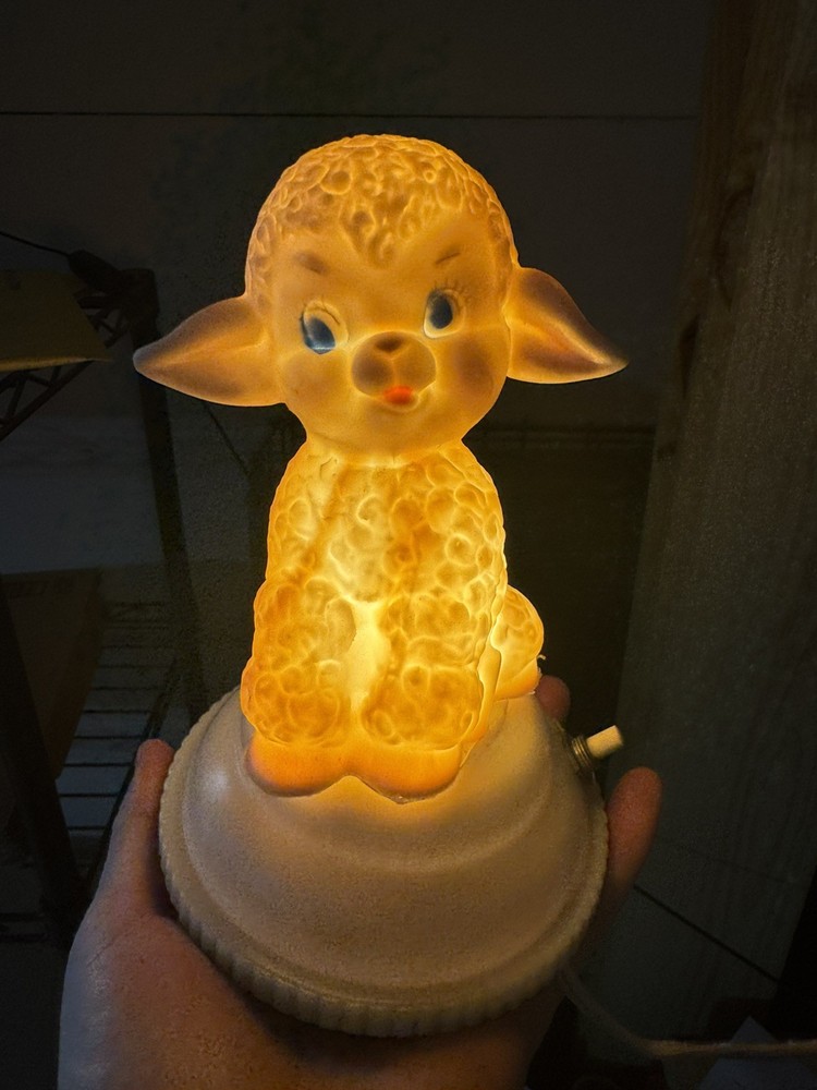Vintage Softee Lamb Nightlight MCM, plastic, nursery