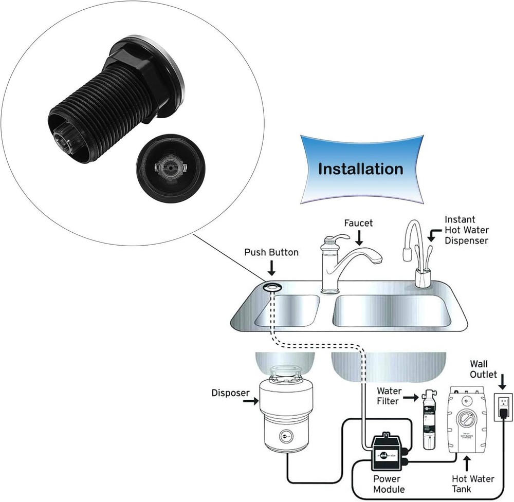 𝟐𝟎𝟐𝟓 𝙐𝗽𝒈𝒓𝒂𝒅𝒆𝒅 Sink Top Push Button with Air Hose Replacement,...