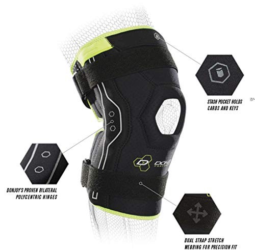 Bionic Knee Brace – Hinged, Adjustable Patella Support, Lateral / Large Black