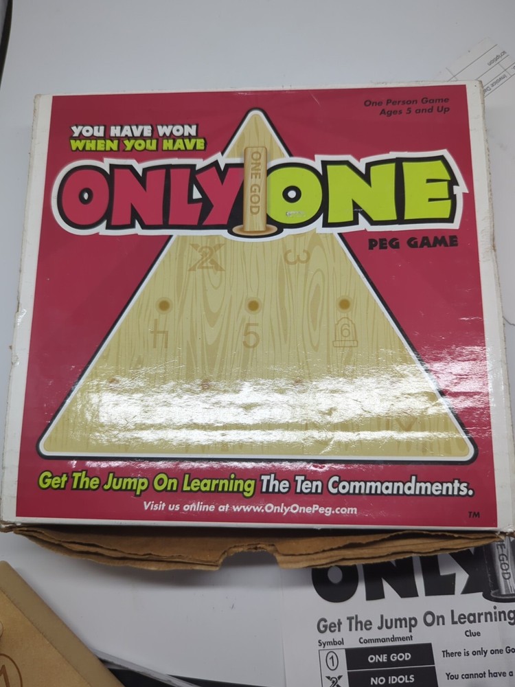 Religious - Ten Commandments PEG GAME - Only One GOD - COMPLETE - 1 Player