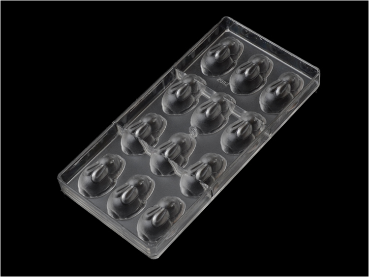 Rabbit Shaped Hard Plastic Polycarbonate PC Chocolate Jelly Mold Candy Mould