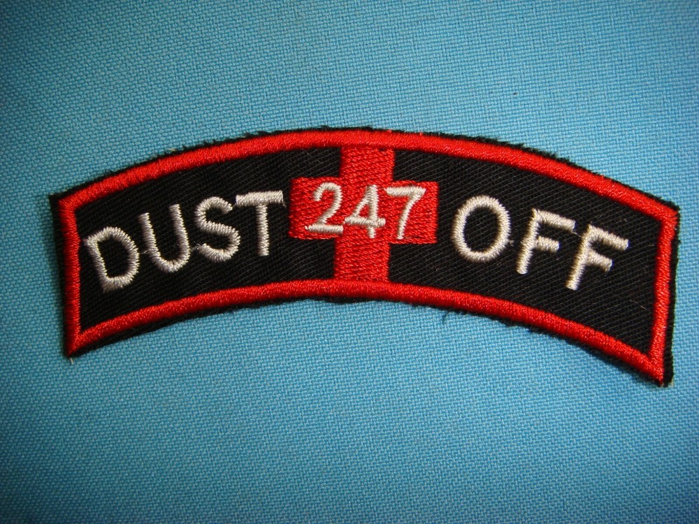 VIETNAM WAR TAB PATCH, US 247th MEDICAL DETACHMENT DUST OFF