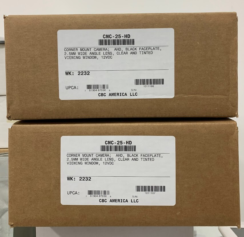CBC America CMC-25-HD Corner Mount elevator Camera NIB (2 available)