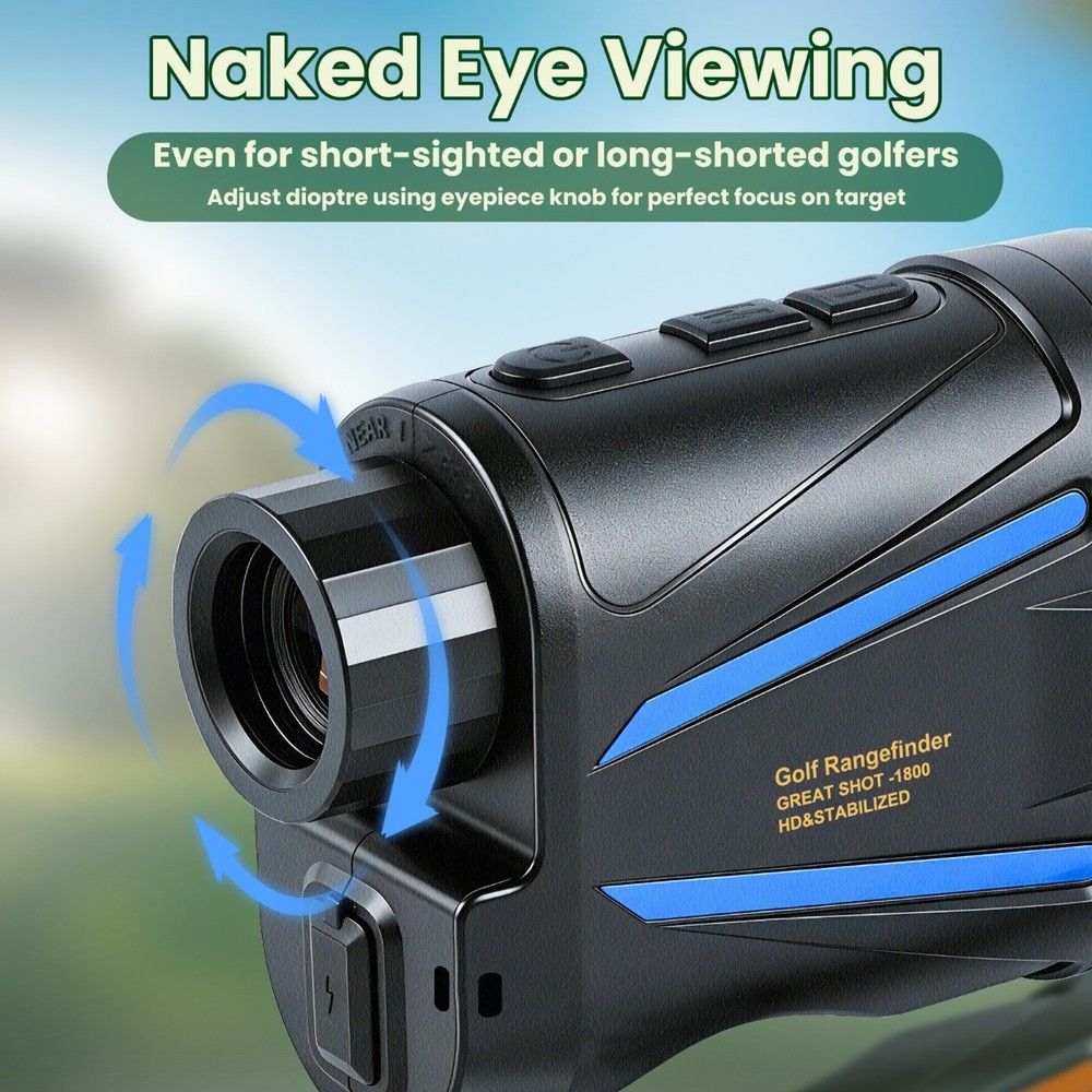 Laser Golf Rangefinder 6X Magnification 1200yd Range Slope Function for Golfing