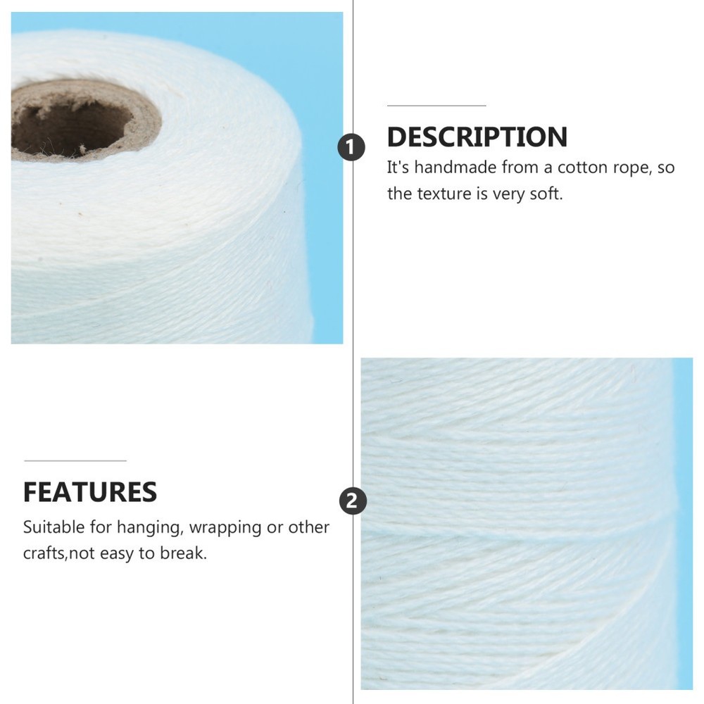 1 Roll 500M Fine Cotton Rope Durable Hanging Rope Woven Cotton String Bundle