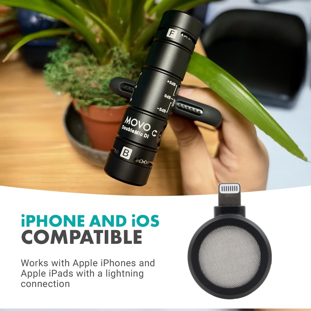 DoubleMic-DI Dual Capsule Microphone for iPhone- -Sided Cardioid Condenser Mi...
