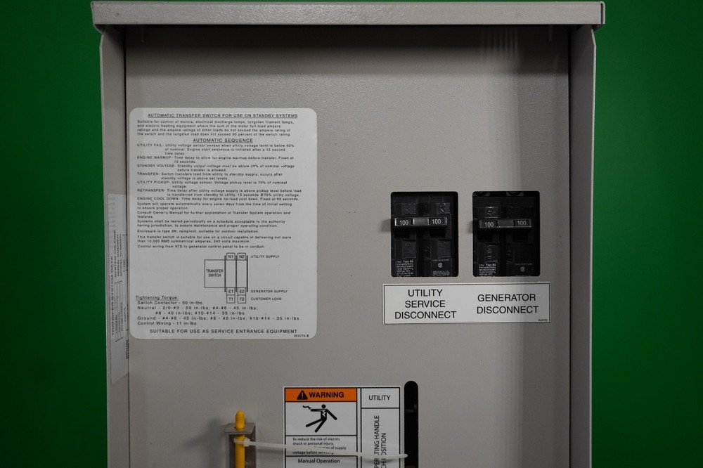 Generac RTSE100A3 Automatic Transfer Switch single phase, two pole, 100A 120/240