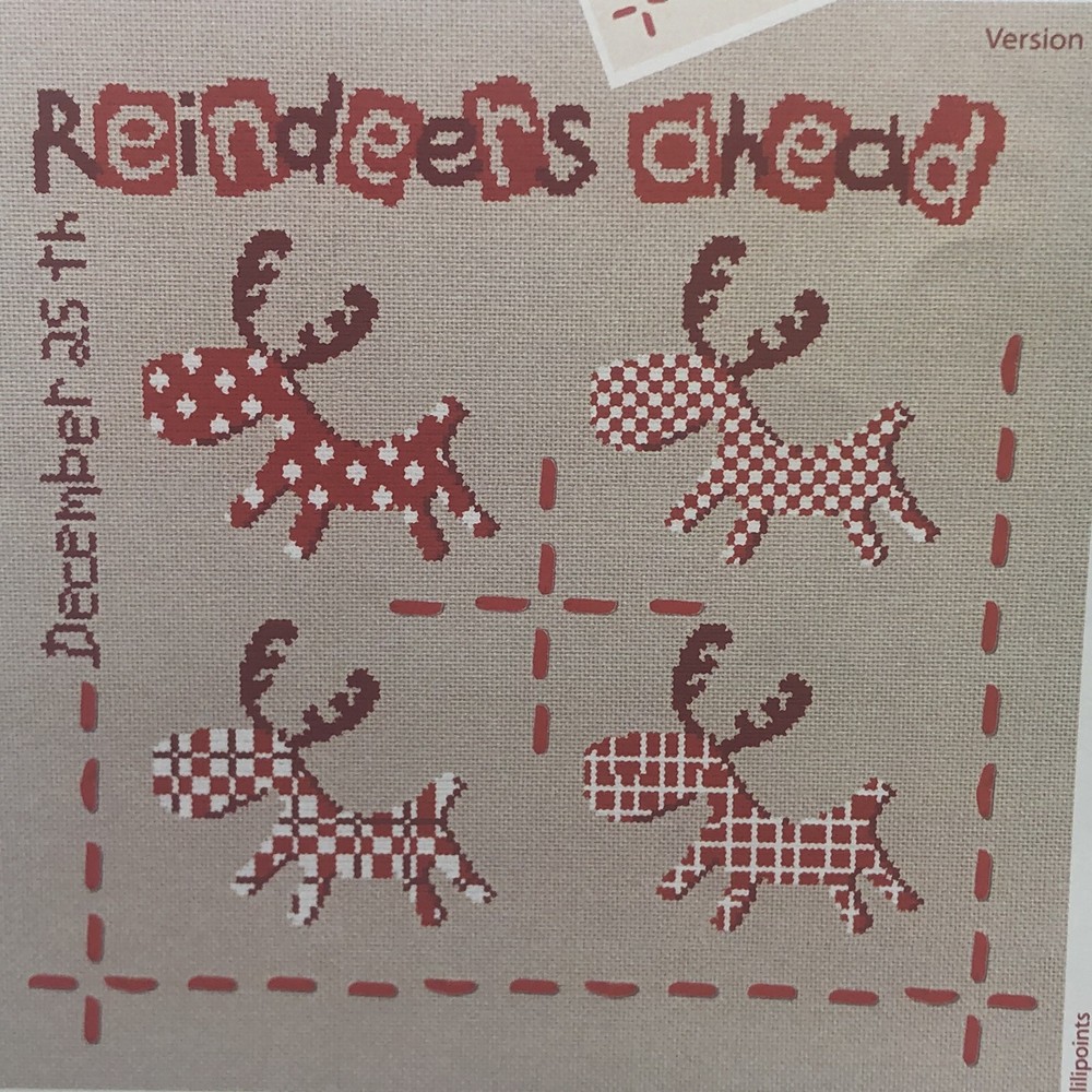 Christmas Reindeers Ahead by Lili Points Cross Stitch Pattern Only 2007