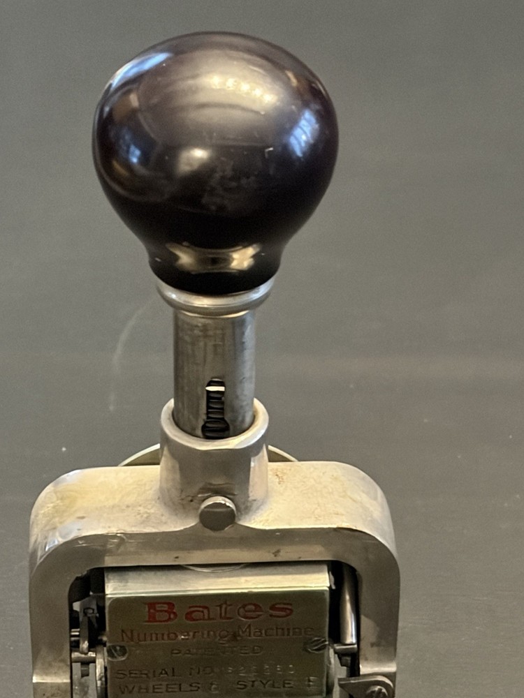 Antique Bates Numbering Machine Style E 5-Wheel Serial 623360 Working