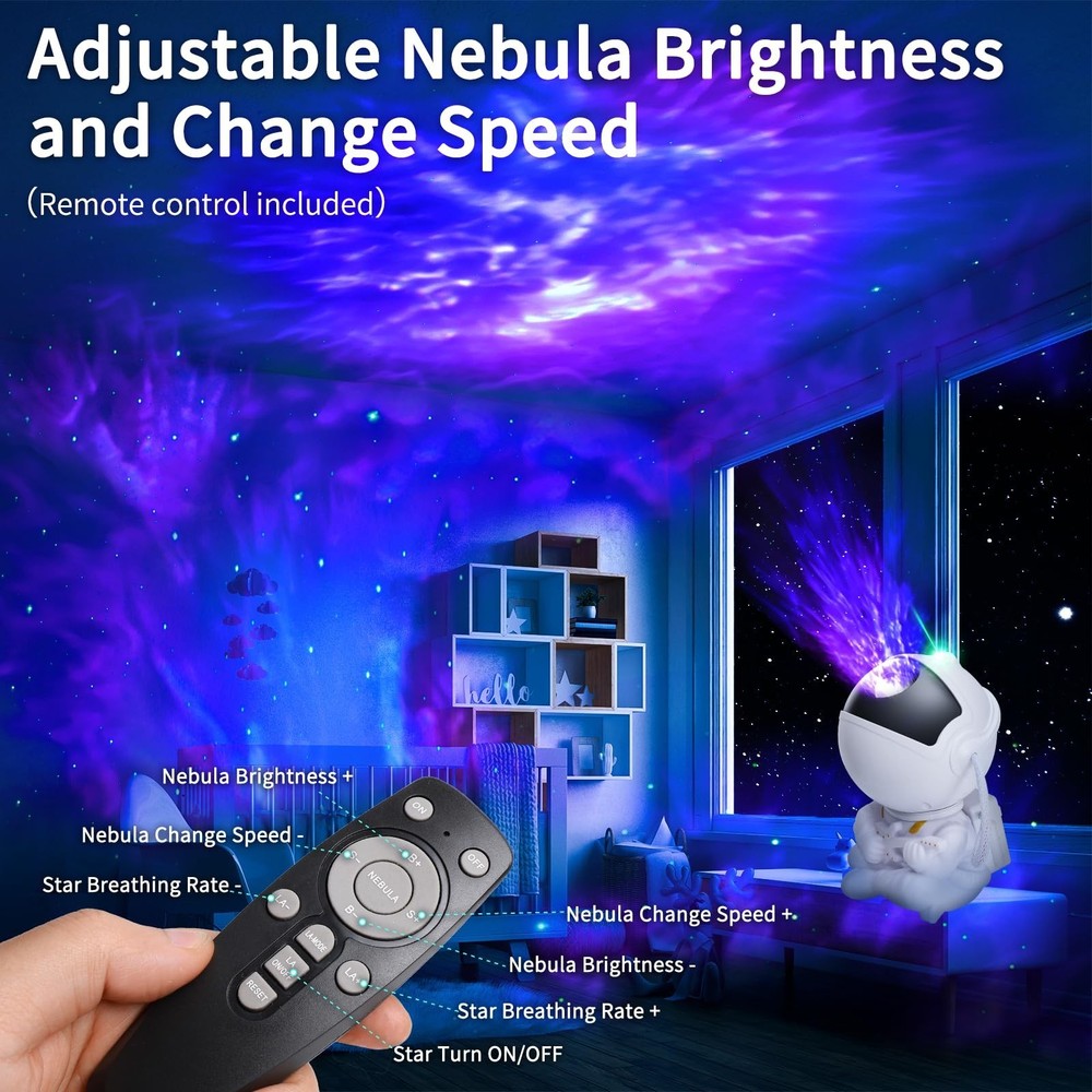 Galaxy Projector Multiple Nebula Modes, Star Projector Galaxy Light with Remo...