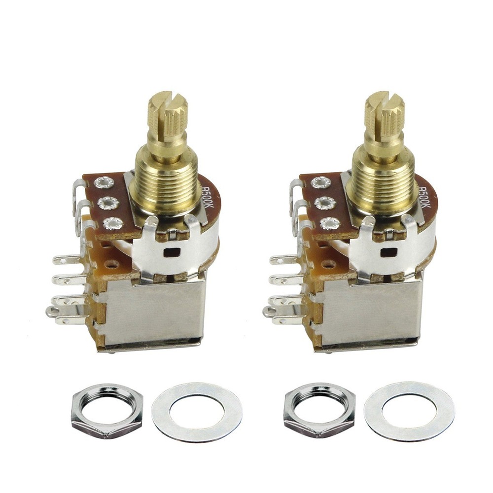 2PCS B500K Guitar Push-Push Copper Potentiometer Tone Audio Control Short Shaft