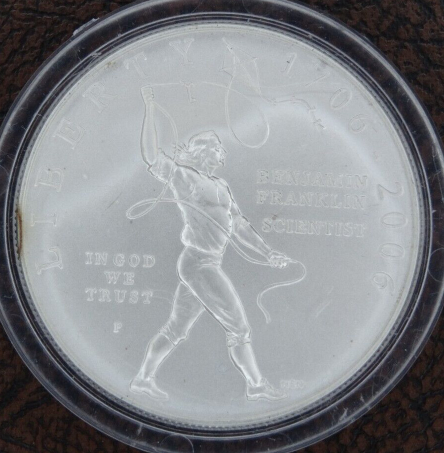 2006-P Benjamin Franklin Scientist Silver Dollar Unc US Mint $1 Commemorative