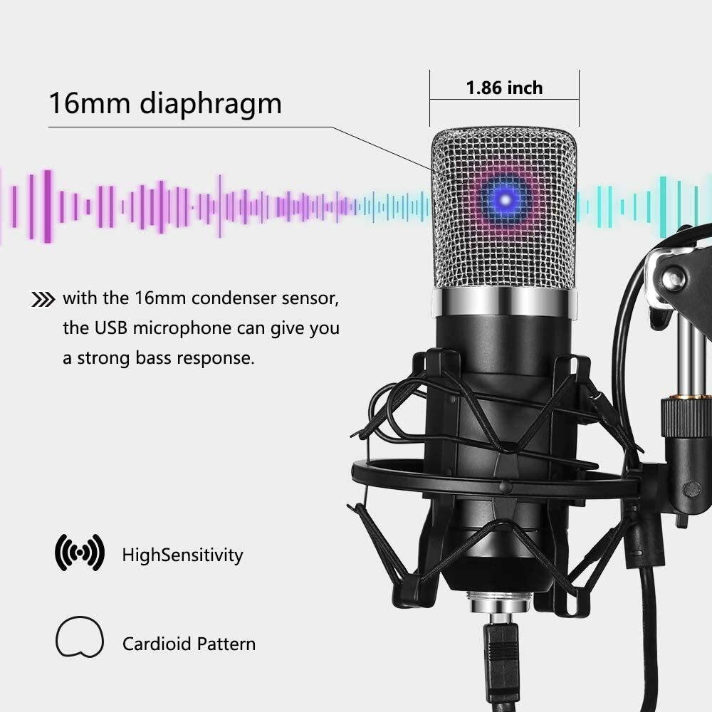 ANKUKA USB Studio Pro Condenser Mic Kit for PC Streaming and Podcast