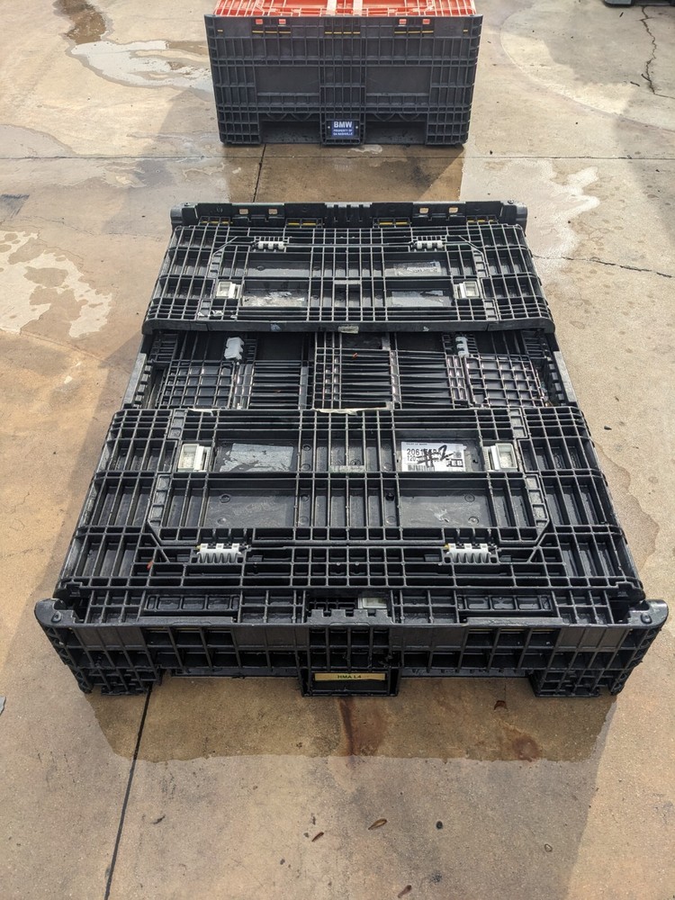 Used 64x48x34 Bulk Container HDPE 2- Drop Doors, Mixed Color