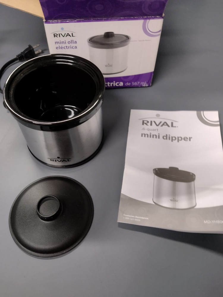 Rival 0.6 Quart Electric Mini Dipper  With Ceramic Inner Pot New Open Box