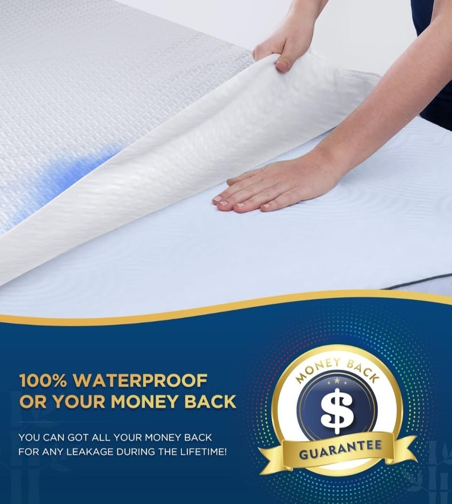 Premium Bamboo 100% Waterproof King Mattress Protector Breathable Cooling