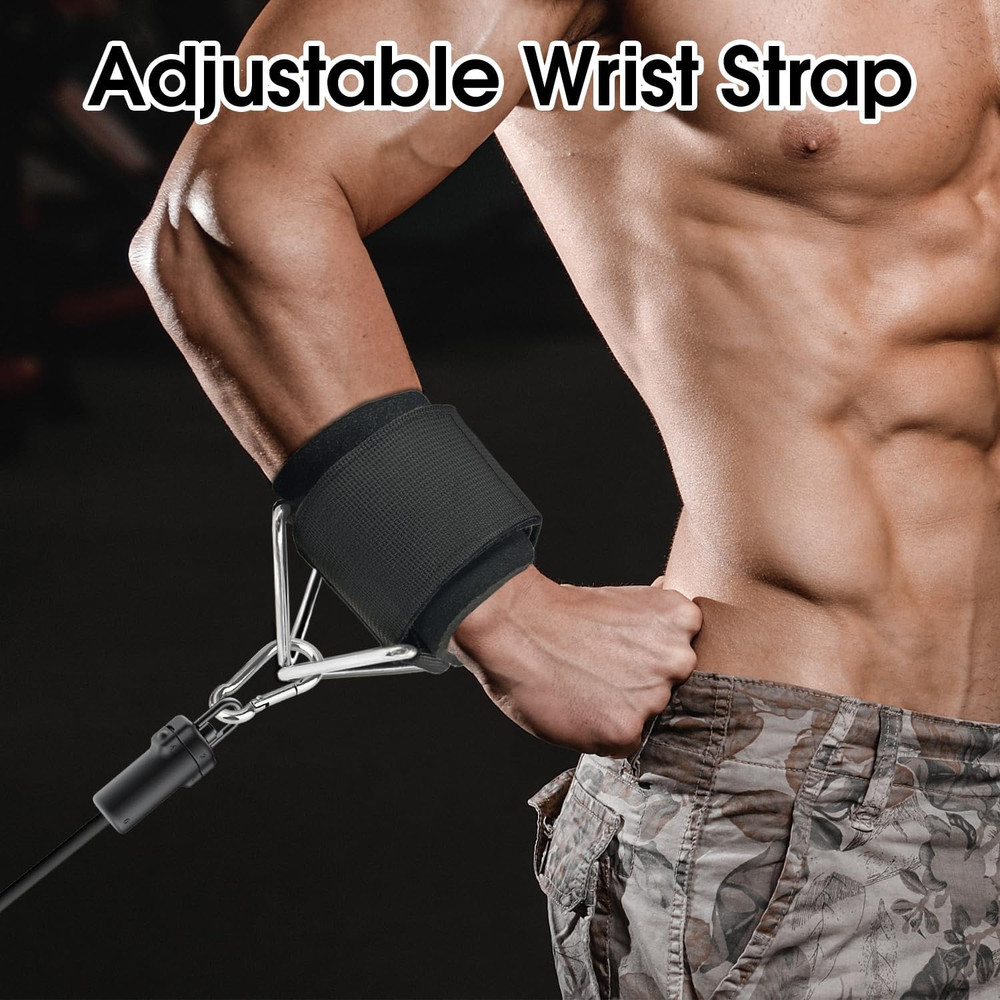 Adjustable Wrist Cuffs for Cable Machine, Neoprene Padded Straps, 2 Pack Comfort