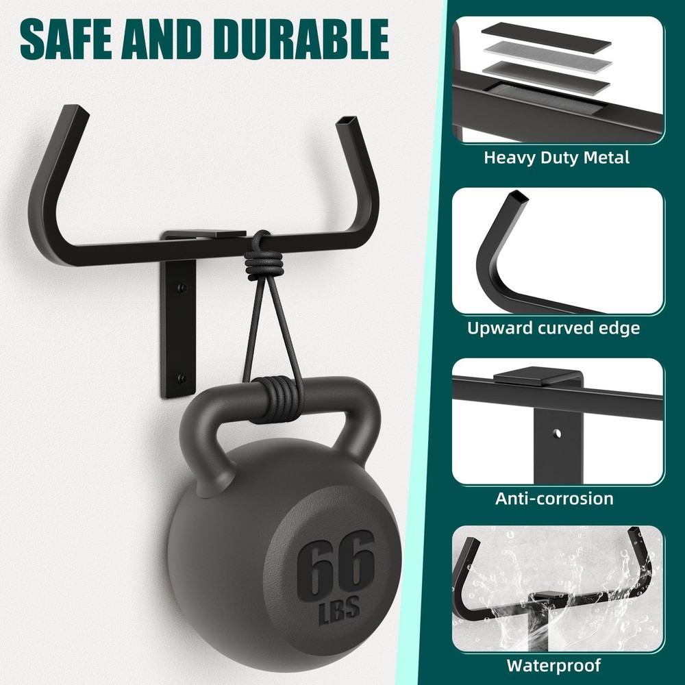 HEIWUKONG Backpack Blower Wall Hanger, 1 Pack Large, Black- 1 Set