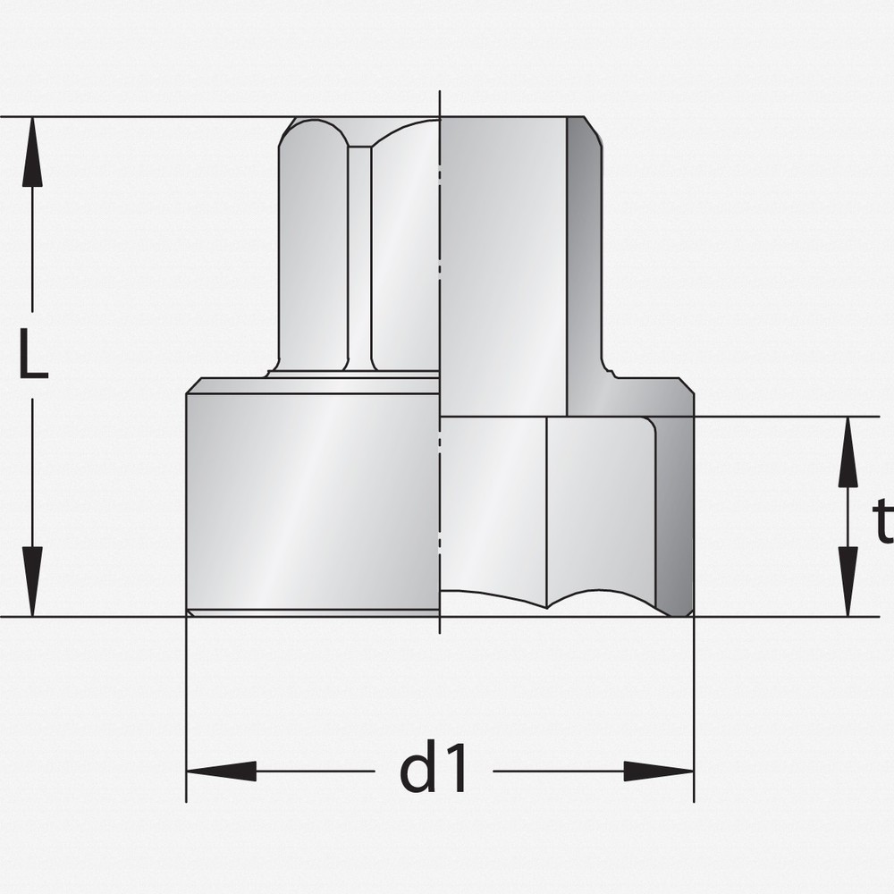Gedore 19 SK Hex Drive Socket, Short 15 mm