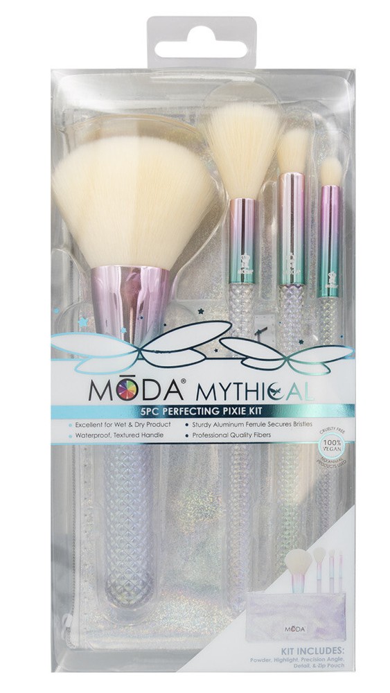 MODA- "Mythical Perfecting Pixie" 5PC Makeup BRUSHES Travel Kit - New