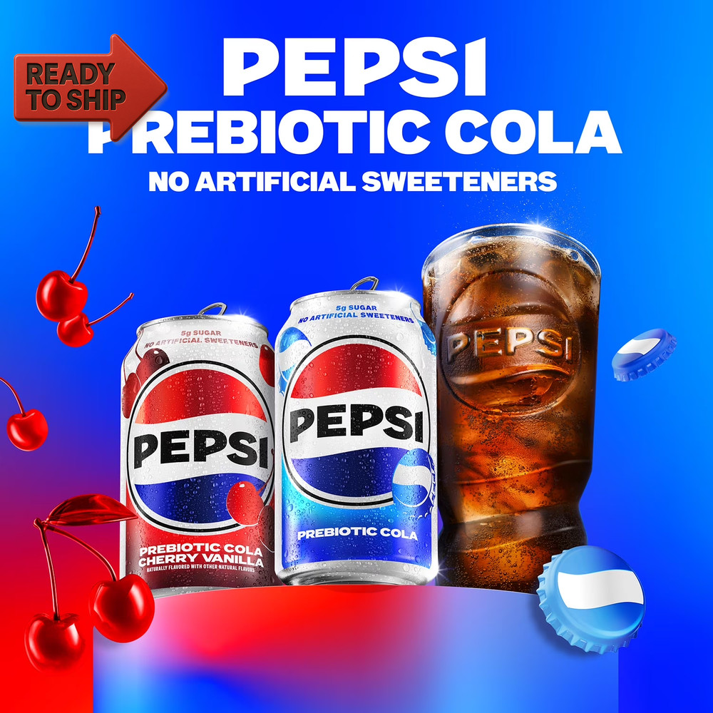 Prebiotic Cola Soda Pop, 12 Fl Oz, 8 Pack Cans