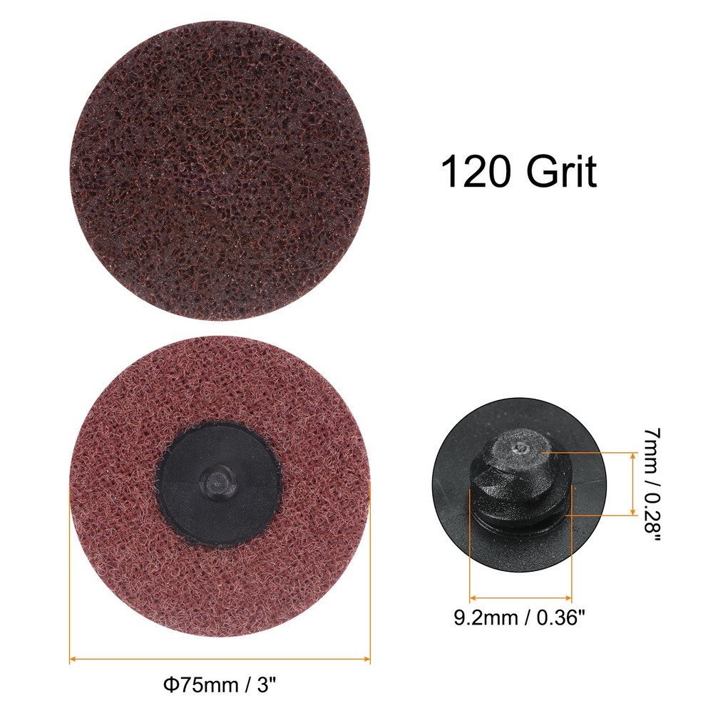 25pcs 3" 120 Grit Quick Change R-Type Sanding Discs Red